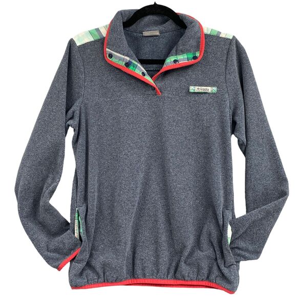 Columbia PFG Fleece Pullover Jacket M 1/4 Snap Gorpcore Granola Fishing Camping - Picture 4 of 10